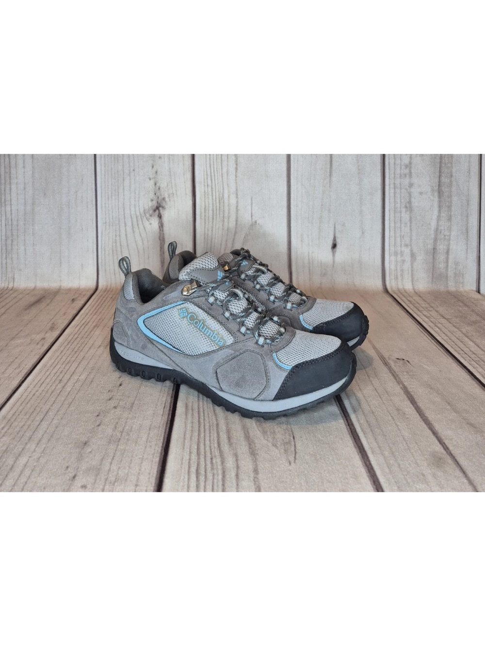 Columbia Women's Size 9.5 Point II Gray Blue Waterproof Trail Shoes